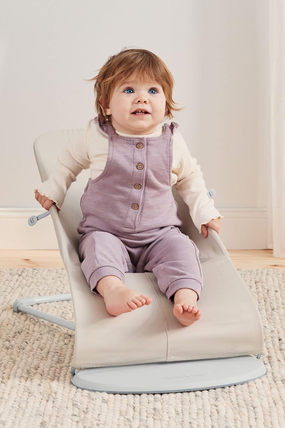 BabyBjörn Sdraietta Bliss, Tessuto trapuntato a petalo, Grigio Sabbia