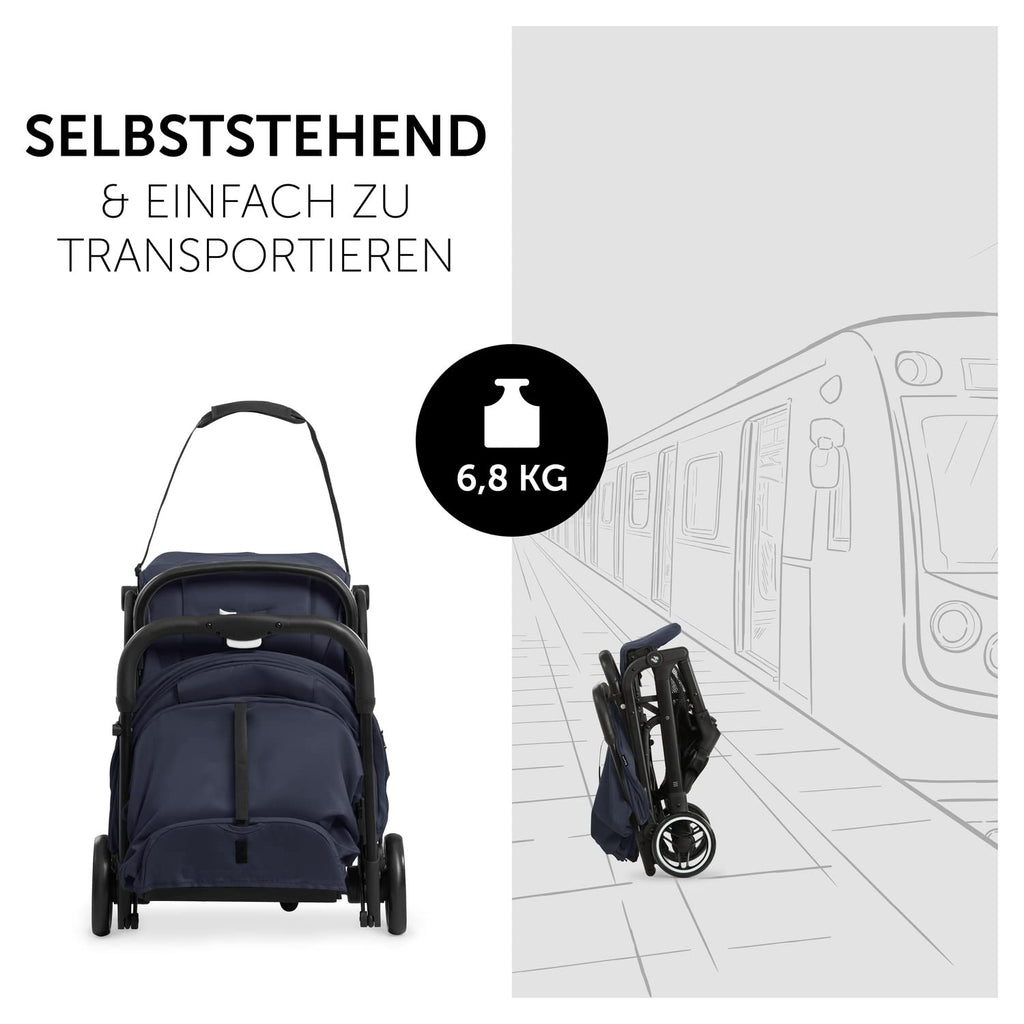 hauck Passeggino leggero Travel N Care per bambini dalla nascita fino a 22 kg con funzione reclinabile, ultraleggero - 6,9 kg, chiudibile con una mano, UPF 50+, ruote in EVA, cestino fino a 3 kg (Dark Olive)