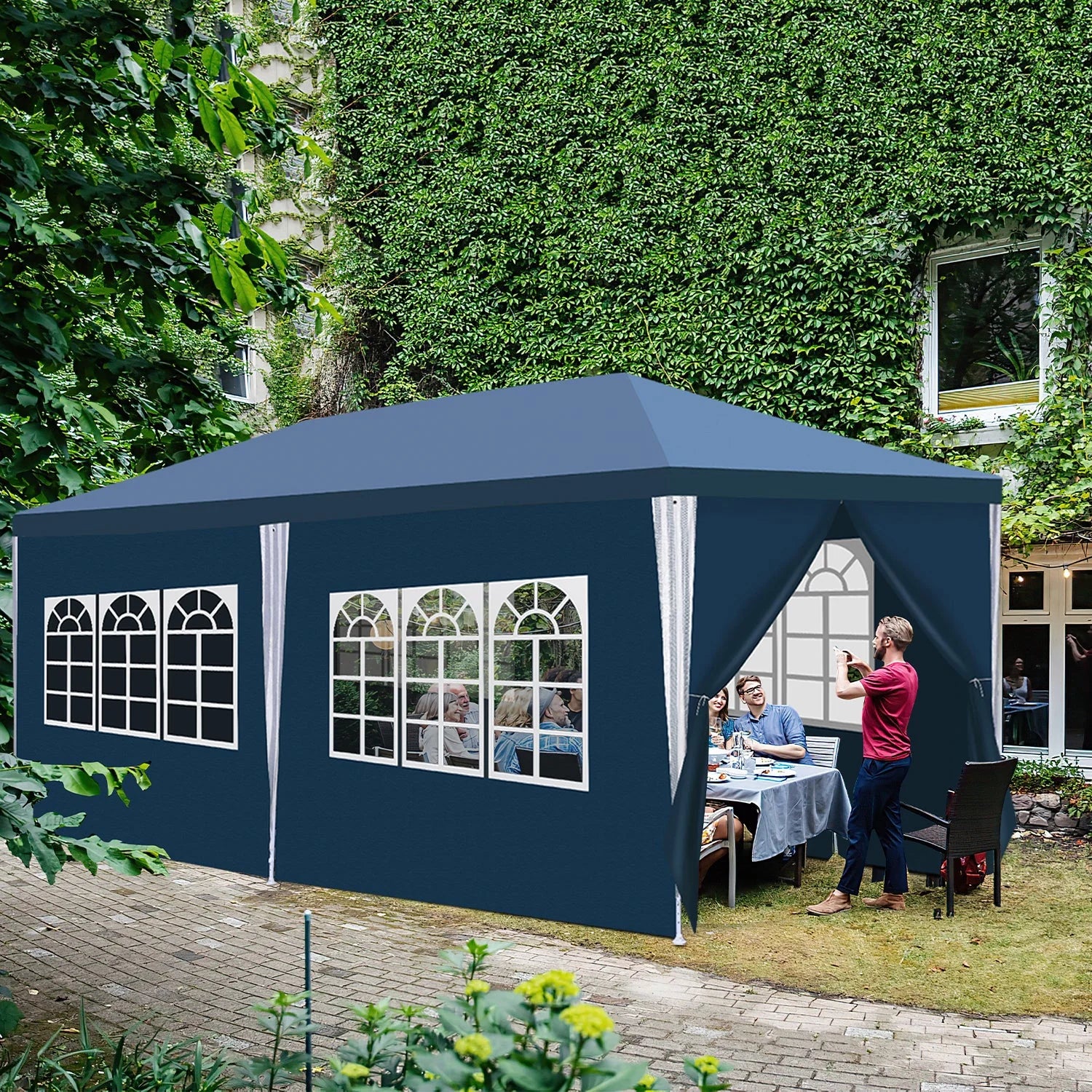 Sonnewelt Padiglione 3x6m Gazebo Impermeabile con Pareti Laterali