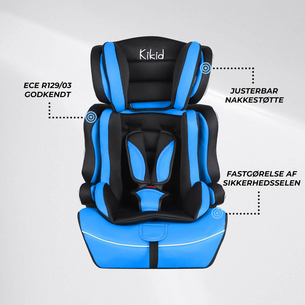 Kikid Seggiolino auto Basic 76-150cm R129, nero blu