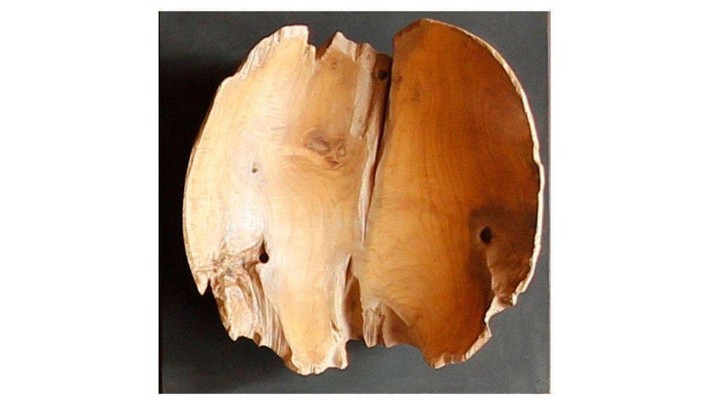 Teak Holz Wandbild FLORENT 35 cm x 35 cm