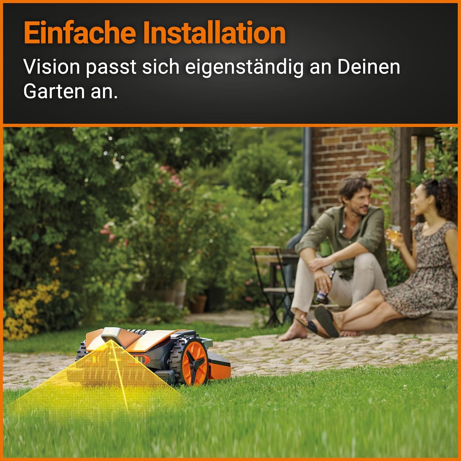 WORX Landroid Plus WR165E Mhroboter mit Begrenzungskabel für Grten bis 500m (AIA Navigation, App Steuerung, WLAN, Bluetooth und schwimmendem Mhwerk - max Steigung: 35%)