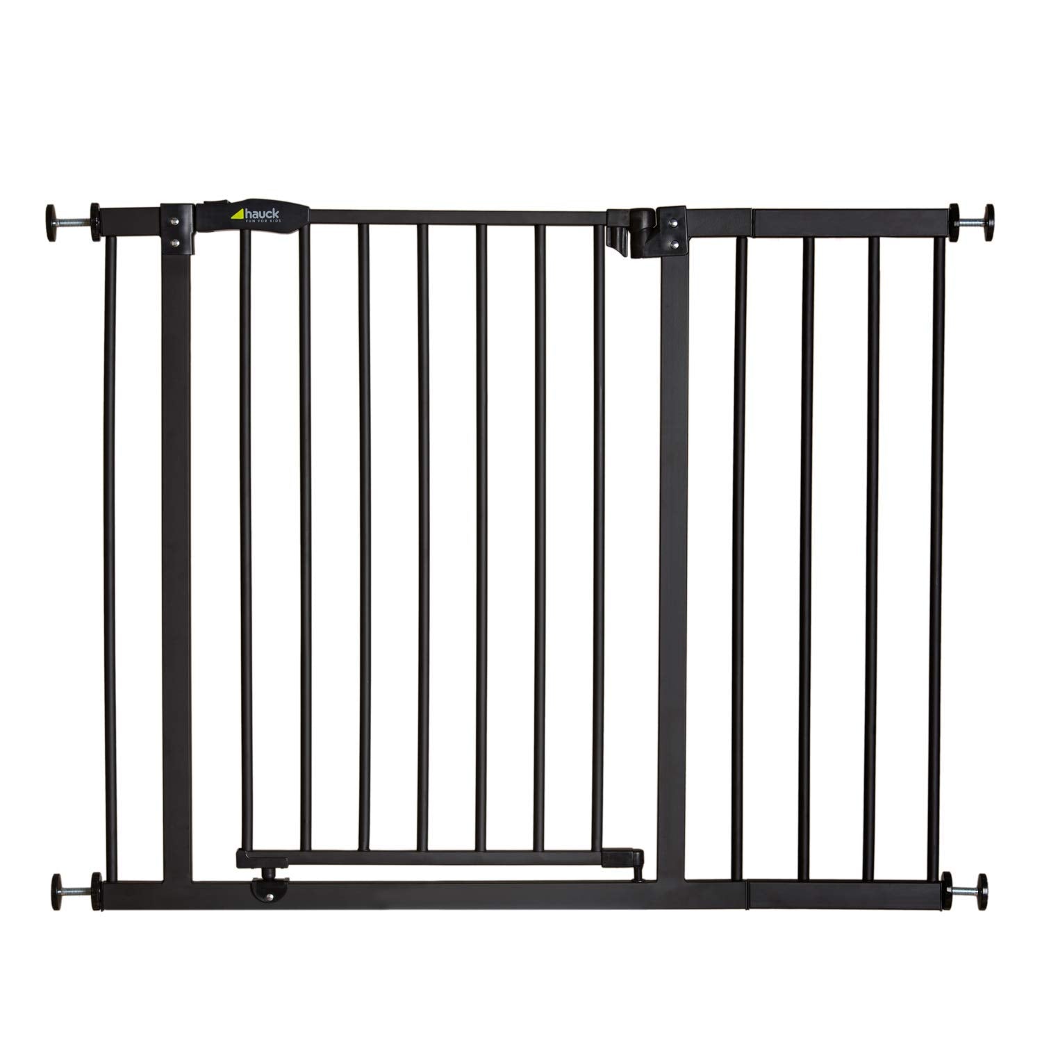 Hauck Treppenschutzgitter / Türschutzgitter Close N Stop incl. 21 cm Verlngerung, für Breiten 96 - 101 cm, ohne Bohren, Einhndiges ffnen, Beidseitig Schwenkbar, Metall, Schwarz