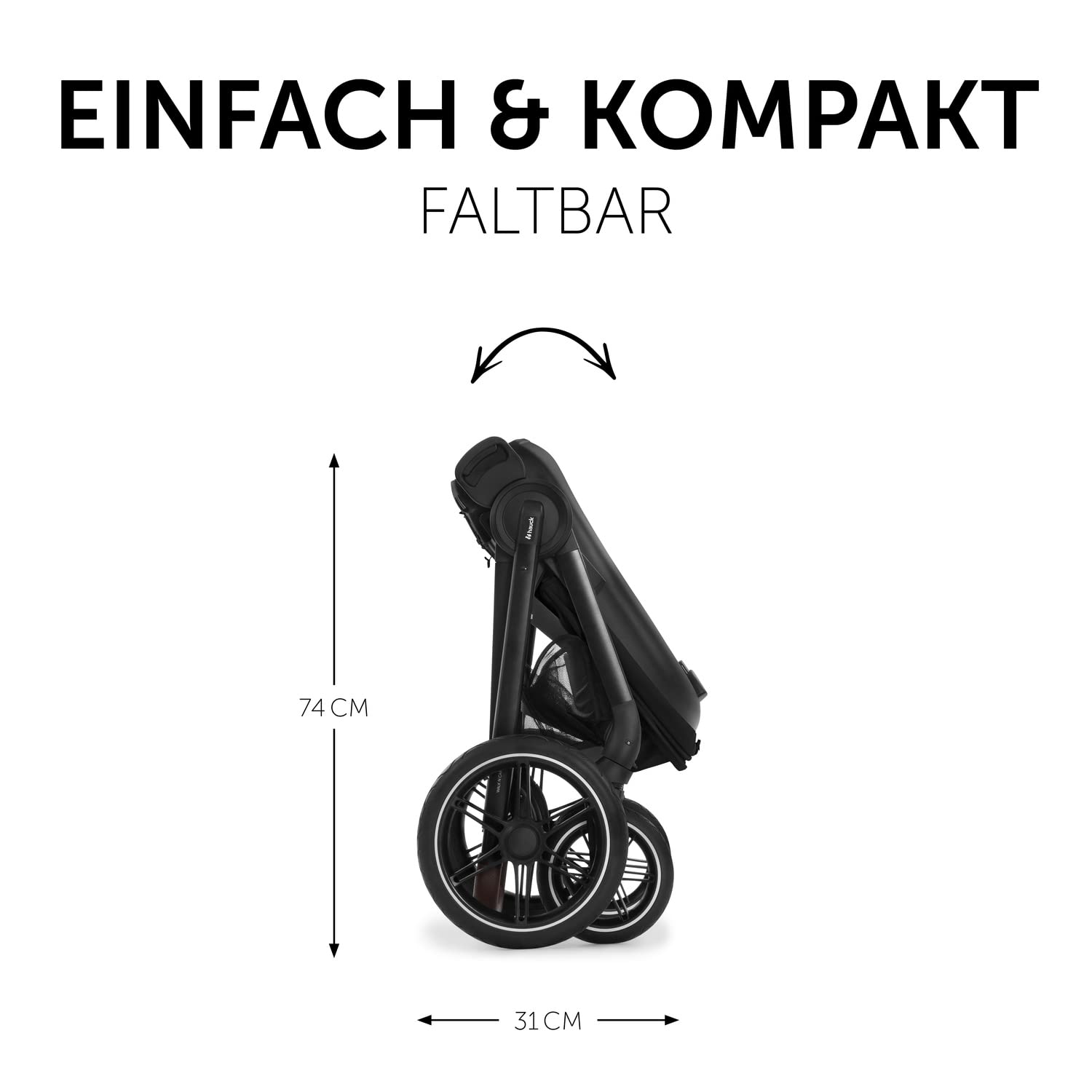 hauck Kinderwagen mit Beindecke Walk N Care ab Geburt bis 22 kg mit Liegefunktion, Becherhalter, Sitz Wendbar & Höhenverstellbar, Gummireifen, Teleskopgriff, UPF 50+, Zusammenklappbar (Dark Navy Blue9