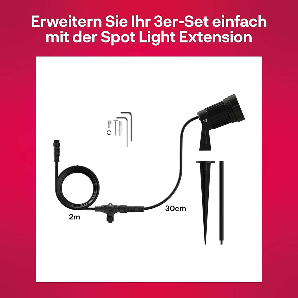 innr Smart Gartenstrahler, Zigbee, Funktioniert mit Hue* und Alexa (Bridge erforderlich), White & Color, LED Strahler, Spotlicht außen, Außenlampe, IP67 wasserdicht, Komplettset (3-Pack)