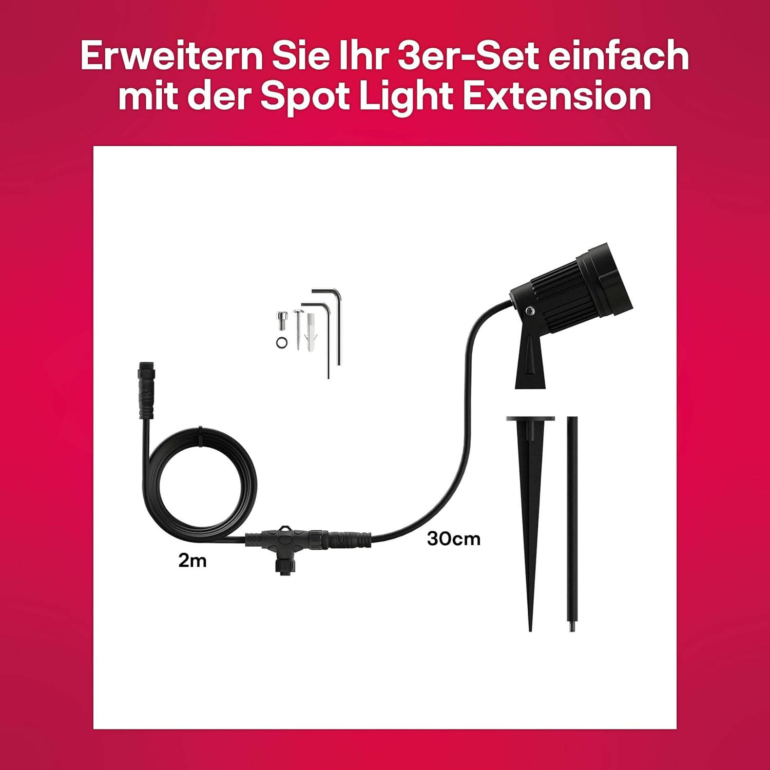 innr Smart Gartenstrahler, Zigbee, Funktioniert mit Hue* und Alexa (Bridge erforderlich), White & Color, LED Strahler, Spotlicht außen, Außenlampe, IP67 wasserdicht, Komplettset (3-Pack)