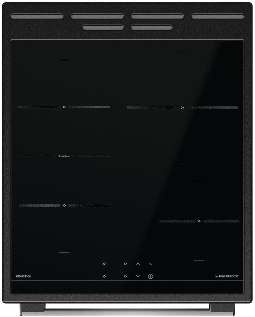Gorenje GEIT5C61SPG Cucina indipendente con piano cottura a induzione, 50 cm, 70 litri, argento, PerfectGrill, AirFry, FrozenBake, Pizza Mode 300°C, AquaClean, Made in Europe, inox