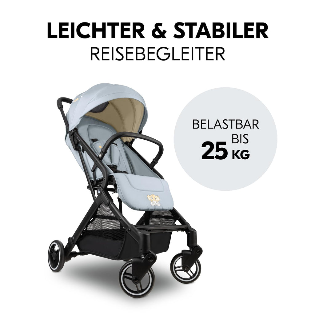 hauck Passeggino leggero Travel N Care per bambini dalla nascita fino a 22 kg con funzione reclinabile, ultraleggero - 6,9 kg, chiudibile con una mano, UPF 50+, ruote in EVA, cestino fino a 3 kg (Dark Olive)