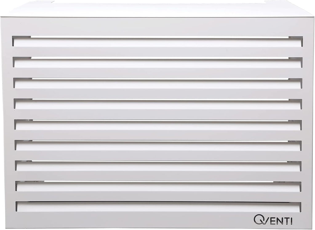 Copertura Qventi per condizionatore - Antracite/Grigio - Alluminio - Griglia di protezione - Rivestimento - Facile montaggio - Taglia S - Dimensioni esterne (LxPxH): 100 x 50 x 75 cm
