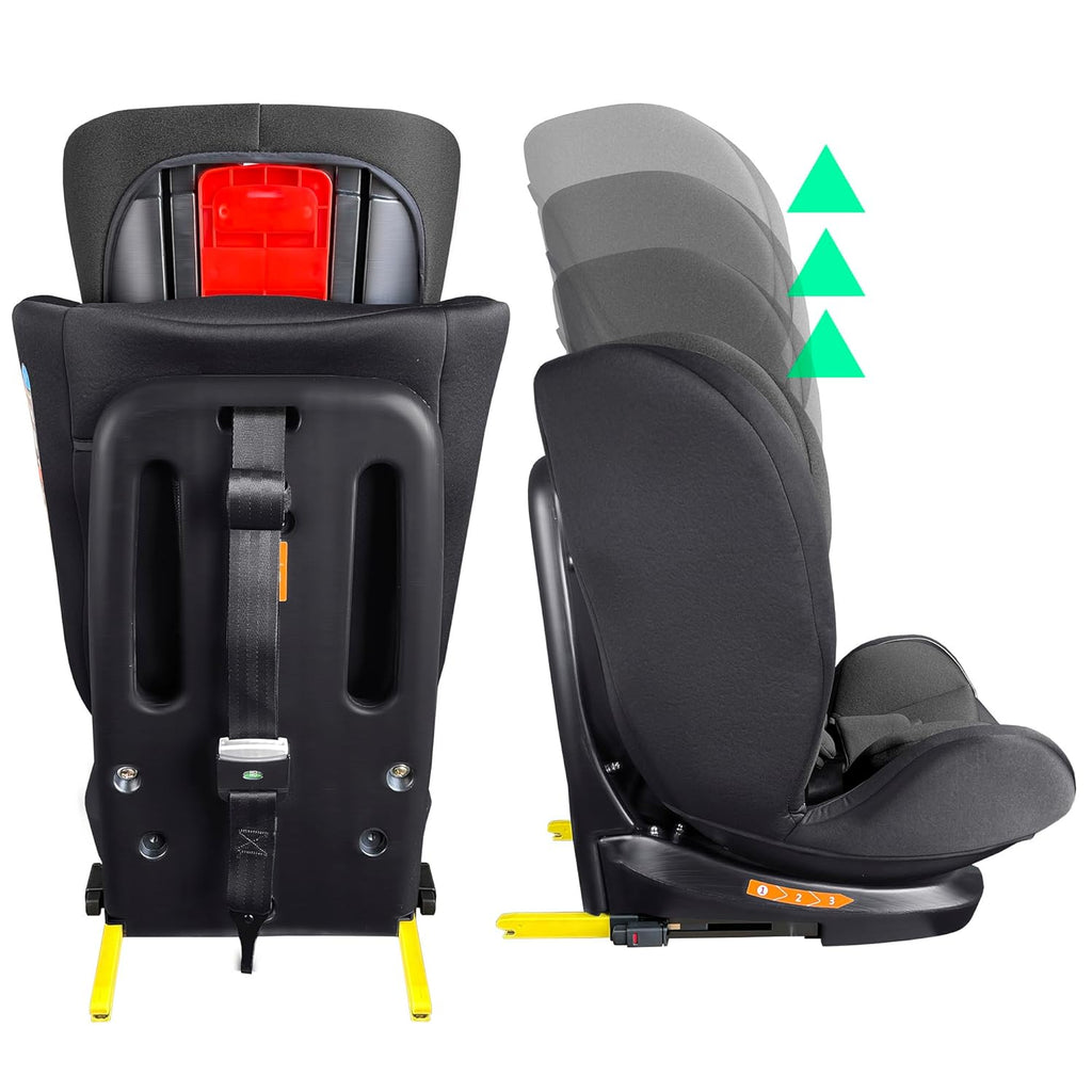 XOMAX XZ-16 Kindersitz drehbar 360° mit ISOFIX und Liegefunktion I mitwachsend I 0-36 kg, 0-12 Jahre, Gruppe 0/1/2/3 I 5-Punkt-Gurt und 3-Punkt-Gurt I Bezug abnehmbar, waschbar I ECE i-Size 129R