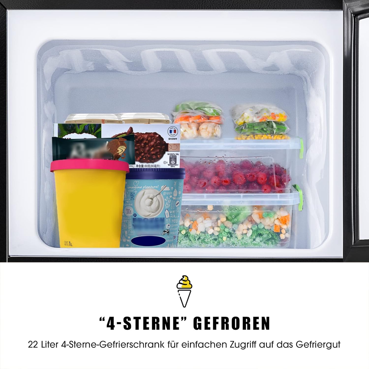 Merax Frigorifero con Congelatore, Frigorifero Combinato, Piccolo Frigorifero con 51L e Congelatore 21L, Silenzioso, LED, Ripiani in Vetro, Cassetto Verdura, Balconcini, per Cucina, Soggiorno, Ufficio, Nero