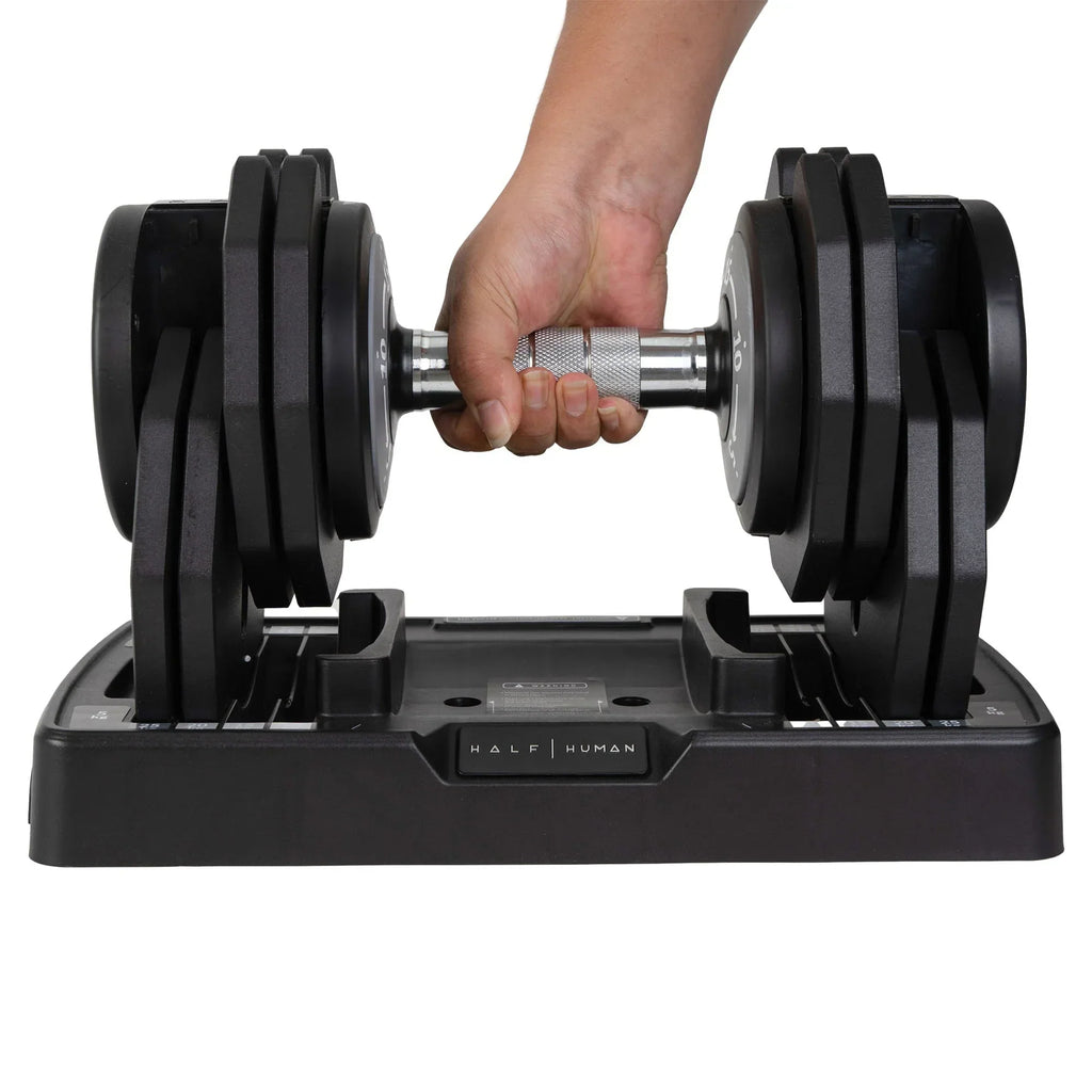 Half Human Set di Manubri Regolabili da 25 kg con Supporto per Manubri