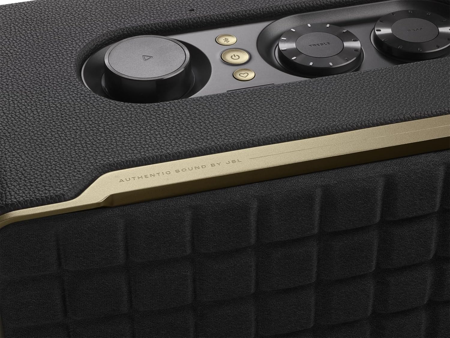 JBL Authentics 200 Smart Home Altoparlante – Cassa Bluetooth dal design retrò anni '70 – Con griglia Quadrex, Google Assistant, Alexa, AirPlay e JBL One App – Nero