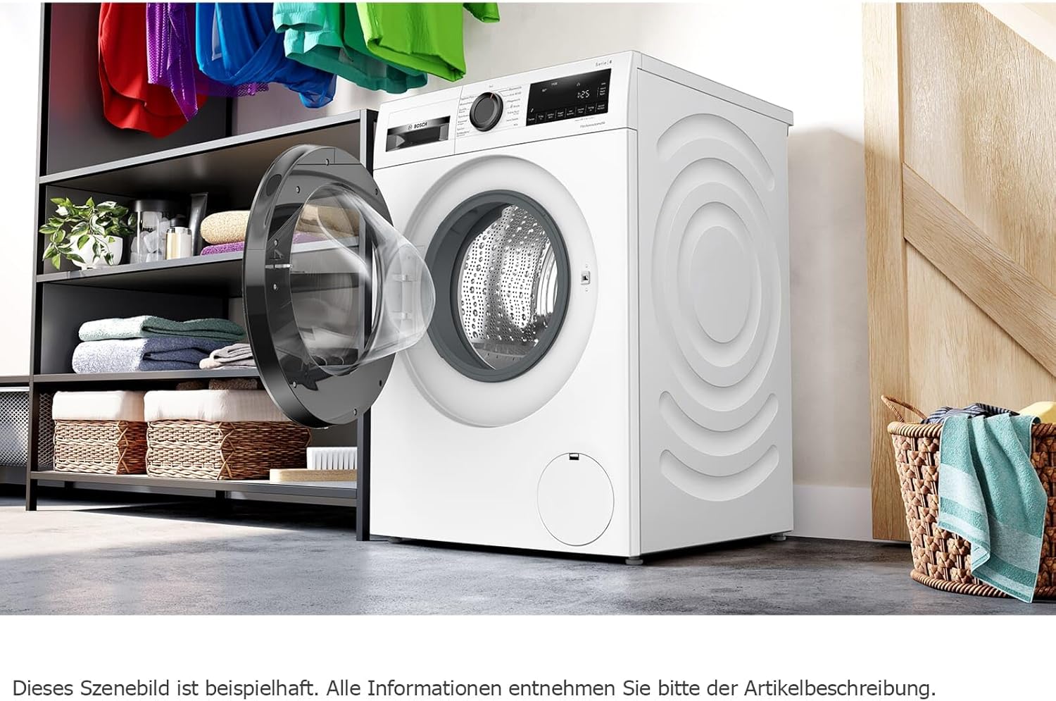BOSCH WAN28127 Lavatrice Serie 4, a carica frontale, capacità 8 kg, 1400 giri/min, Iron Assist, Active Water Plus, EcoSilence Drive, Speed Perfect, bianco, 60 cm