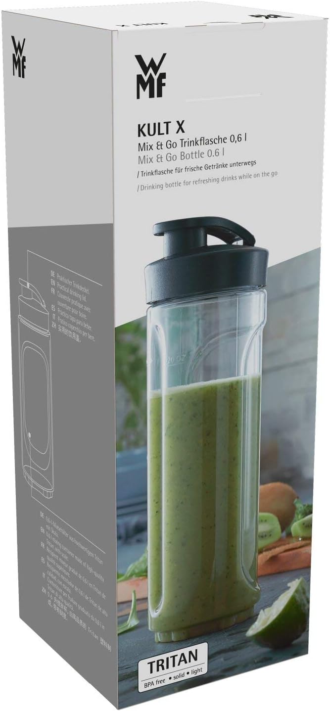 WMF Kult Pro Frullatore, 25.000 giri/min, 1.400 Watt, caraffa in vetro 1,8 l, frullatore ad alte prestazioni, funzione smoothie, tritaghiaccio e intervallo