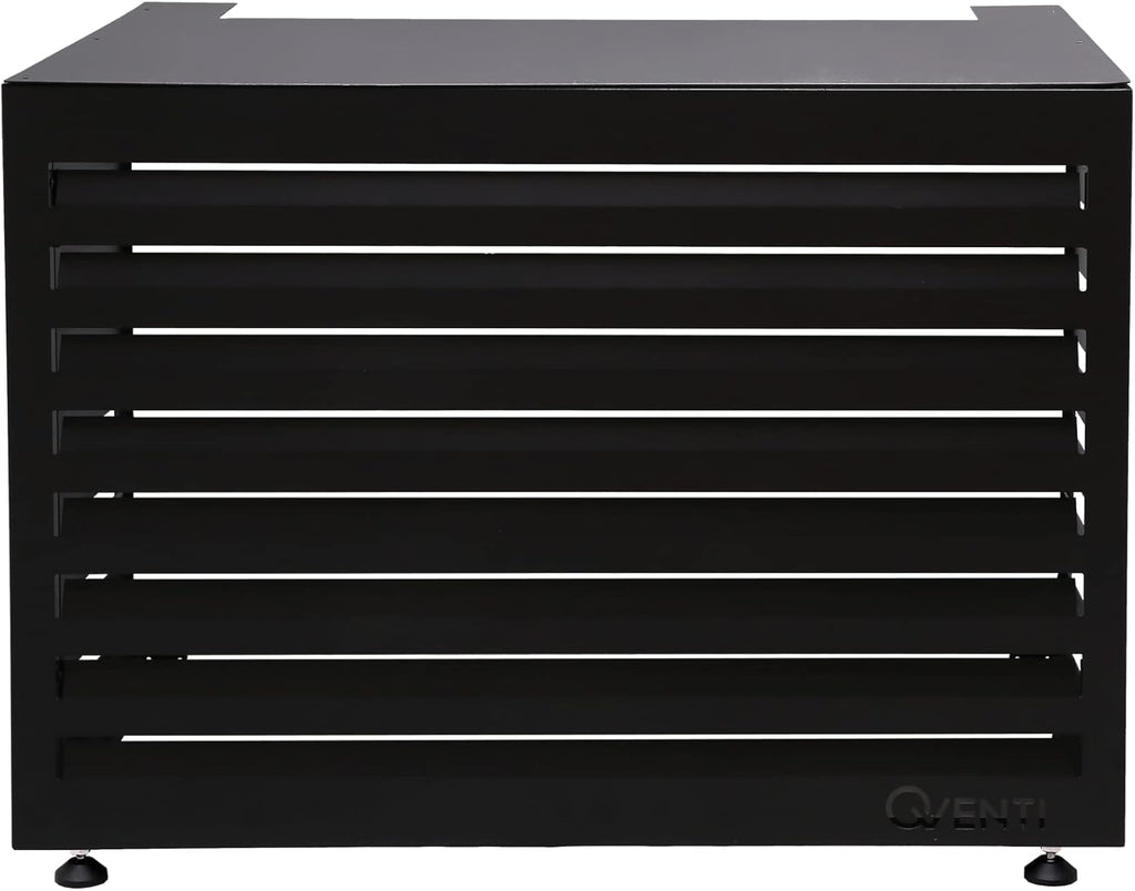 Copertura Qventi per condizionatore - Antracite/Grigio - Alluminio - Griglia di protezione - Rivestimento - Facile montaggio - Taglia S - Dimensioni esterne (LxPxH): 100 x 50 x 75 cm