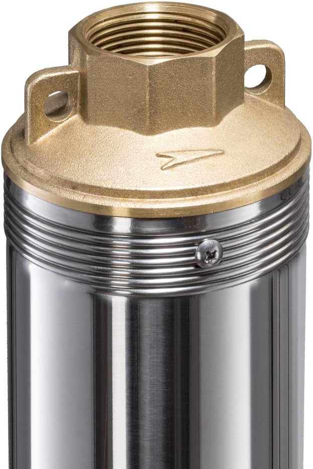 TROTEC Tiefbrunnenpumpe TDP 7501 E – Wasserpumpe mit Fördermenge 6000 l/h, 1100 W – Förderhöhe 90 m, ø 8,6 cm, IP68 für Pumpe, Edelstahlpumpe