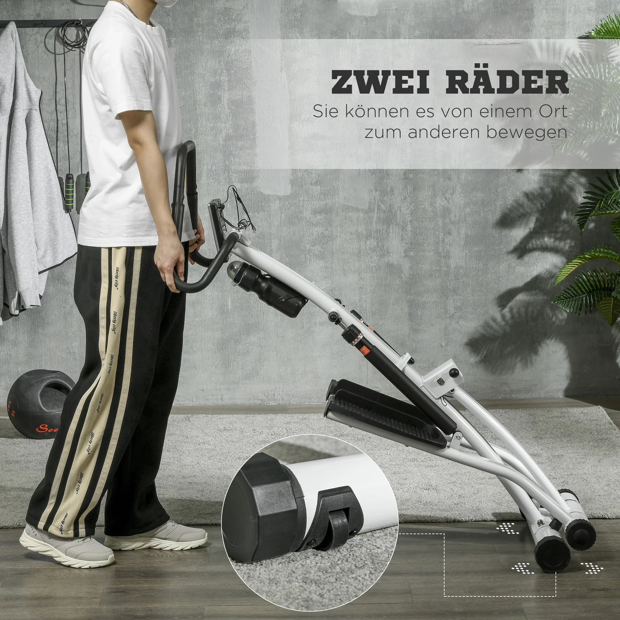 SPORTNOW Stepper con Maniglia 12 Livelli di Resistenza Display Monitor