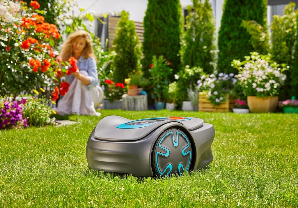 Gardena Rasaerba robotizzato SILENO minimo 500 m: tosaerba intelligente con connettività ottimale, programmabile con l'app Gardena Bluetooth, versione DE (15202-20)