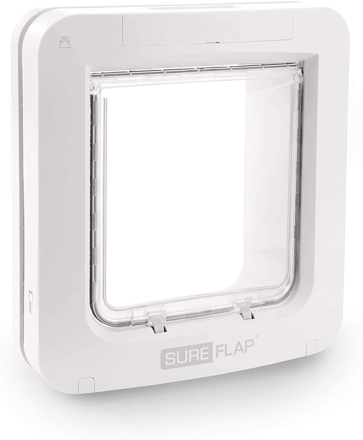 Sure Petcare SureFlap Mikrochip-Haustierklappe Connect mit Hub, Steuerung über Smartphone-App, mit Sperrmodus, Einbau in Türen, Glasscheiben und Wände, für Katzen und kleine Hunde, weiß