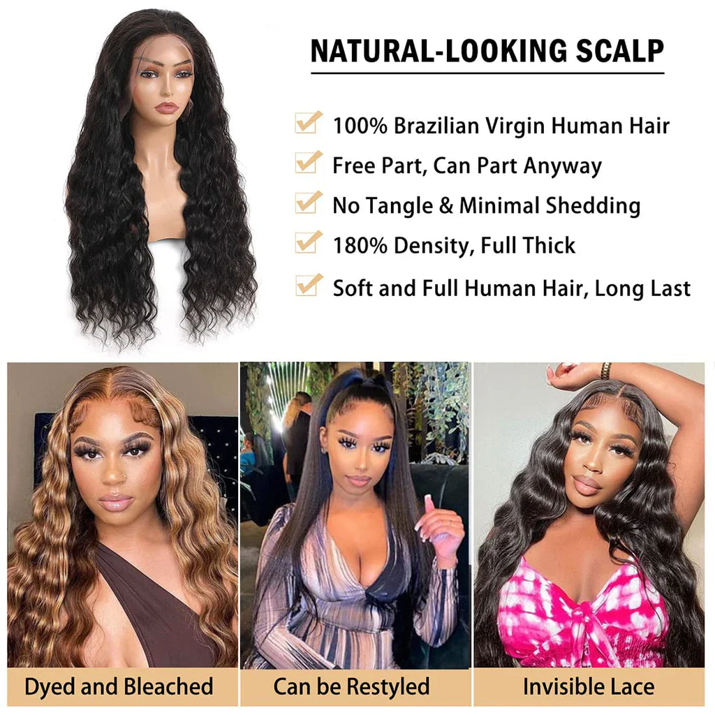 Trasforma il tuo look con la parrucca Xbeauty Loose Wave Lace Front 13x4 HD Trasparente 180% Densità in Loose Deep Wave, capelli umani pre-pizzicati con baby hair
