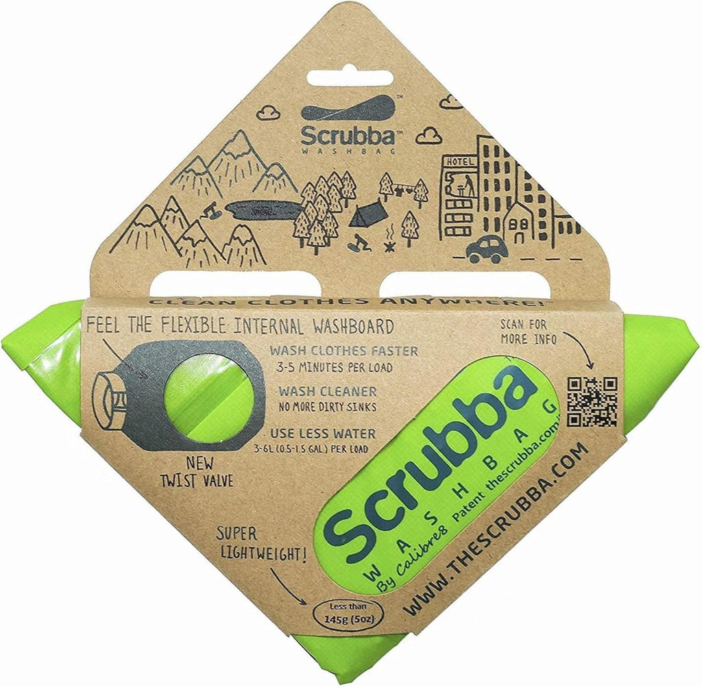 Scrubba Toplader Wash Bag 2.0 - Lavatrice portatile da campeggio - Borsa per il lavaggio e sacca da bucato, Verde