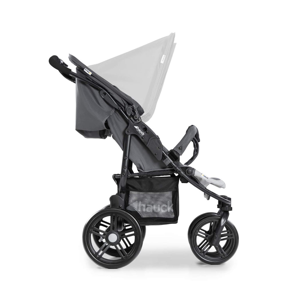 hauck Passeggino Gemellare Roadster Duo SLX, da 0 Mesi fino a 15 kg (circa 3 Anni), con Posizione Nanna, Cestino XL, Chiusura Facile e Compatta, Ruote Grandi (Grigio/Argento)