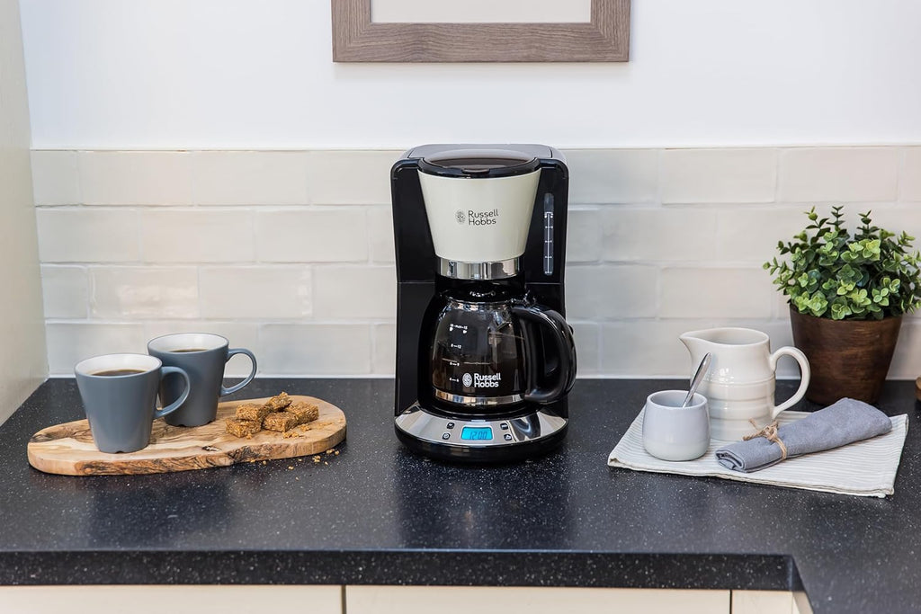 Russell Hobbs Frühstücksset Colours+ Creme: Kaffeemaschine 24033-56 [Digitaler Timer] + Wasserkocher 20415-70 [1,7l, 2400 W] + Toaster 26551-56 [für 2 Scheiben], Frühstücksserie