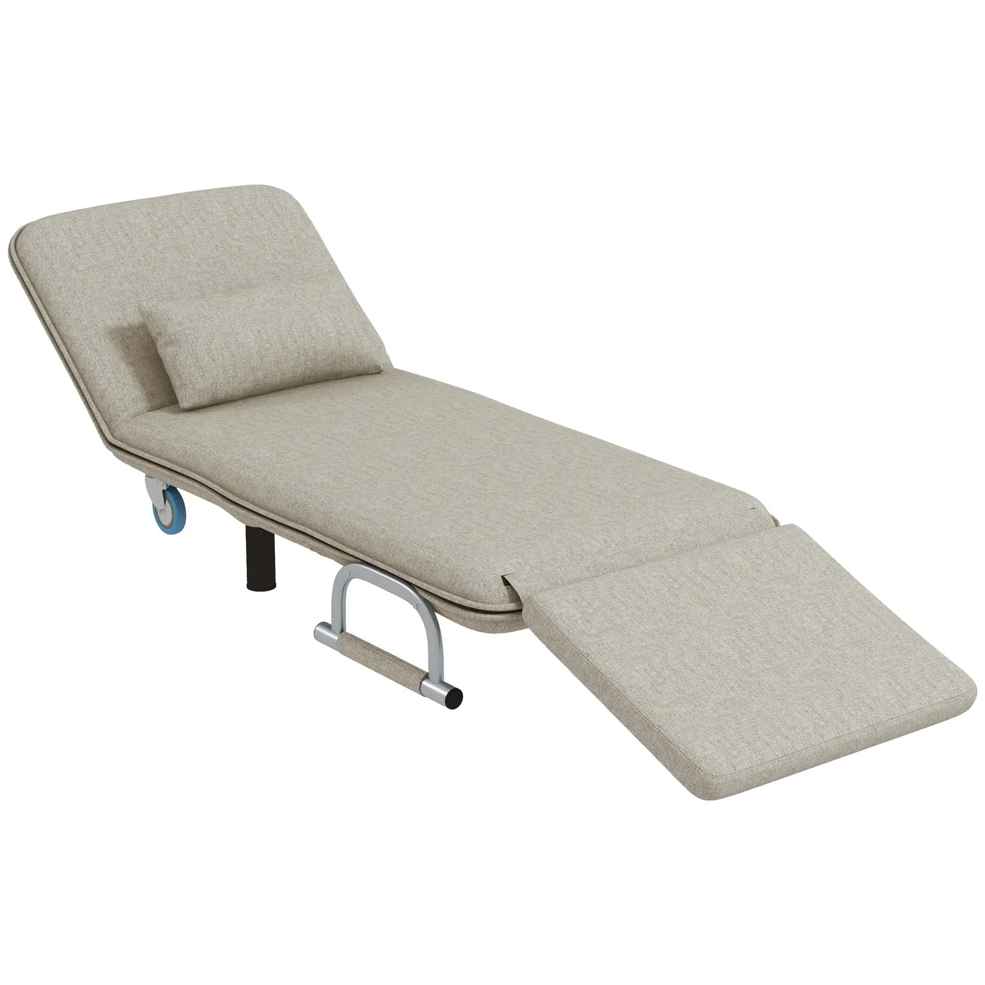 HOMCOM Schlafsessel mit Bettfunktion 3-fach verstellbar mit Rollen
