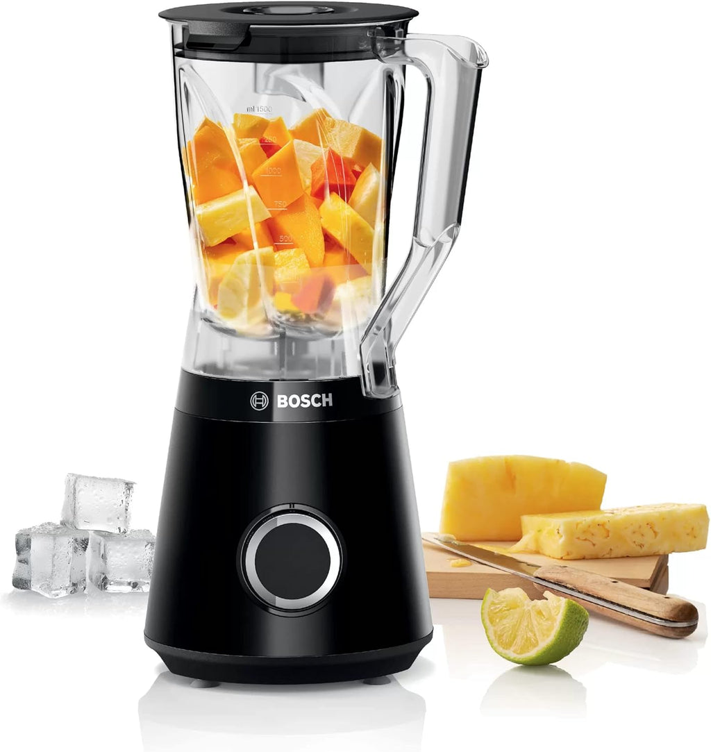 Bosch Standmixer VitaPower Serie 4 MMB6141B, hochwertige Edelstahl-Klingen, 1,5l Tritan-Mixbehlter, spülmaschinengeeignete Teile, 30.000 U/min, 1200 W, schwarz