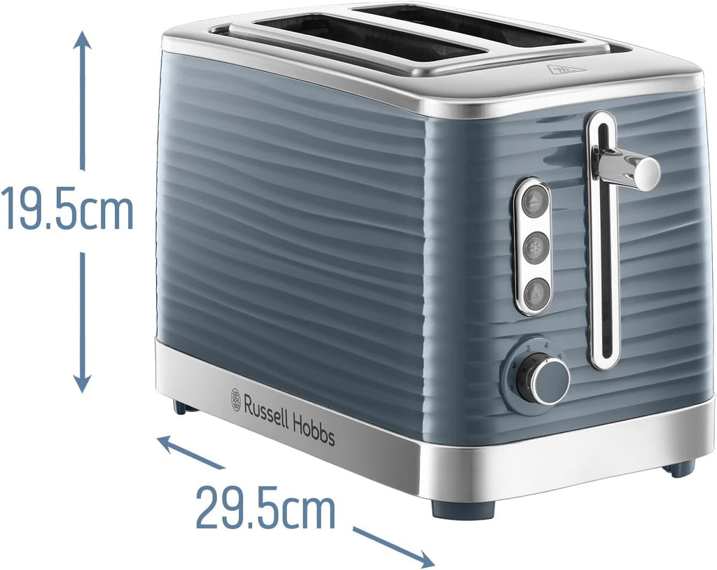 Russell Hobbs Inspire Grey Set Colazione Tostapane, Bollitore e Macchina da Caffè