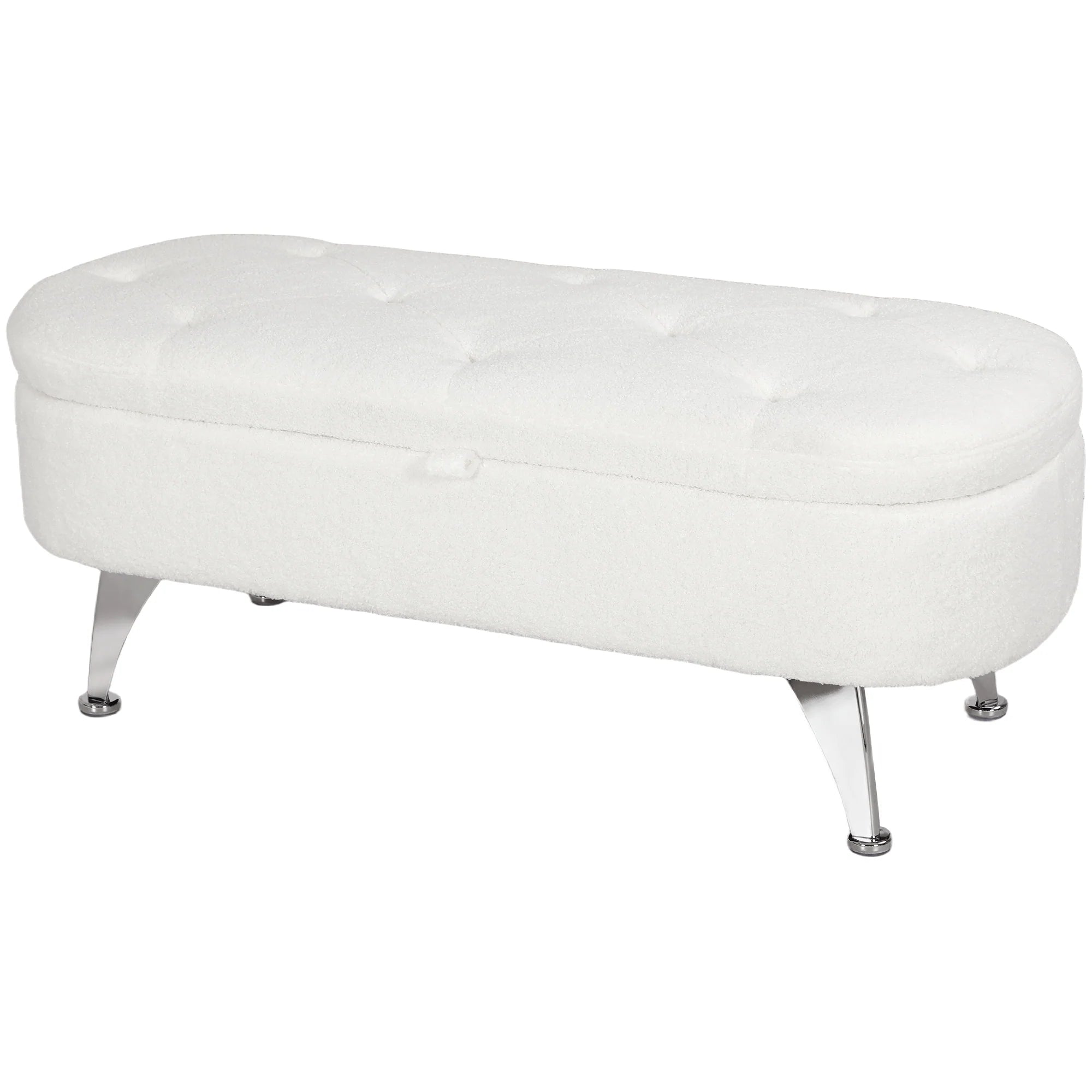 HOMCOM Sitzbank mit Stauraum 114 × 47 × 46,5 cm Weiß