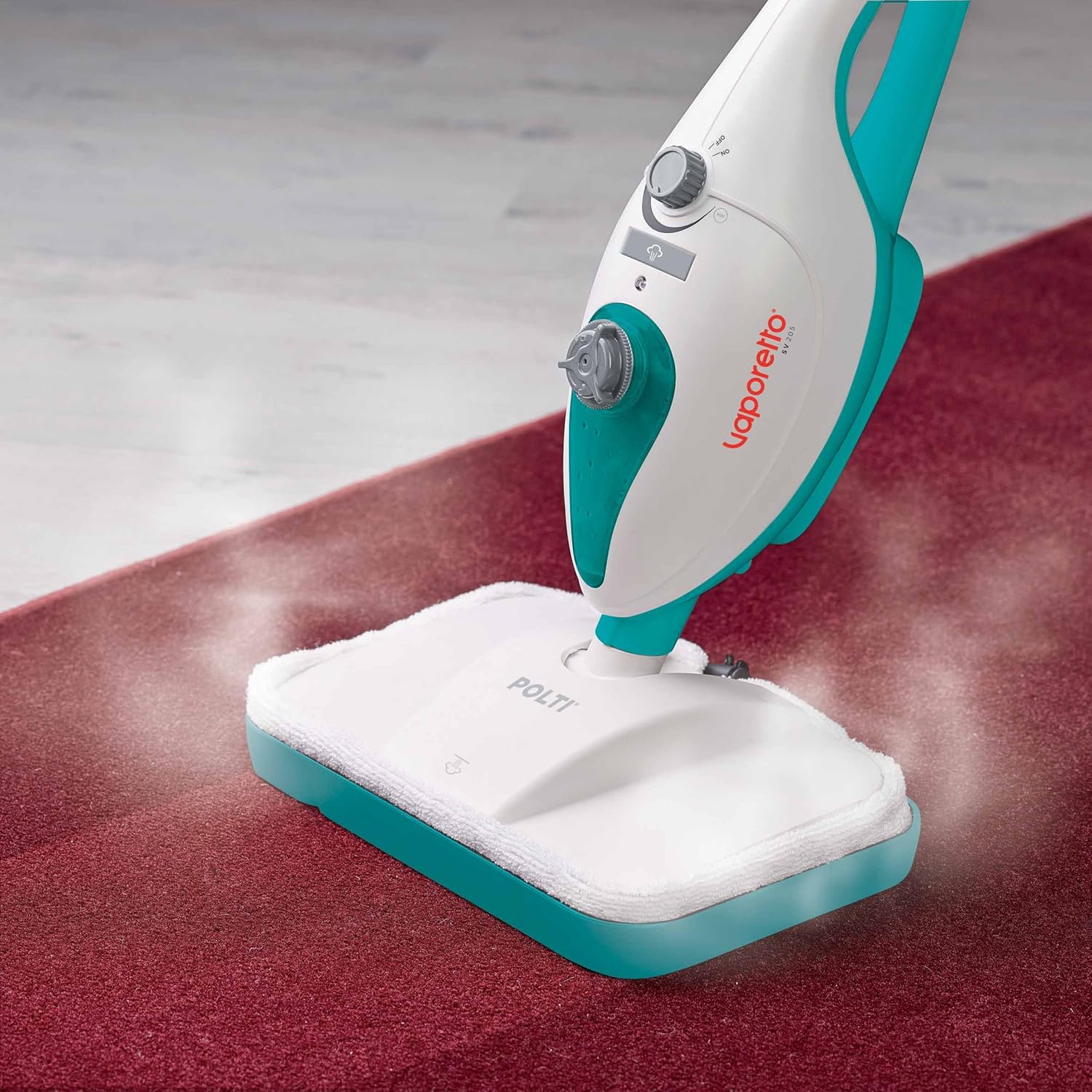 Polti PTEU0292 Vaporetto SV240 Scopa a vapore con pulitore a vapore integrato, uccide ed elimina il 99,9%* di virus, germi e batteri, Bianco/Verde