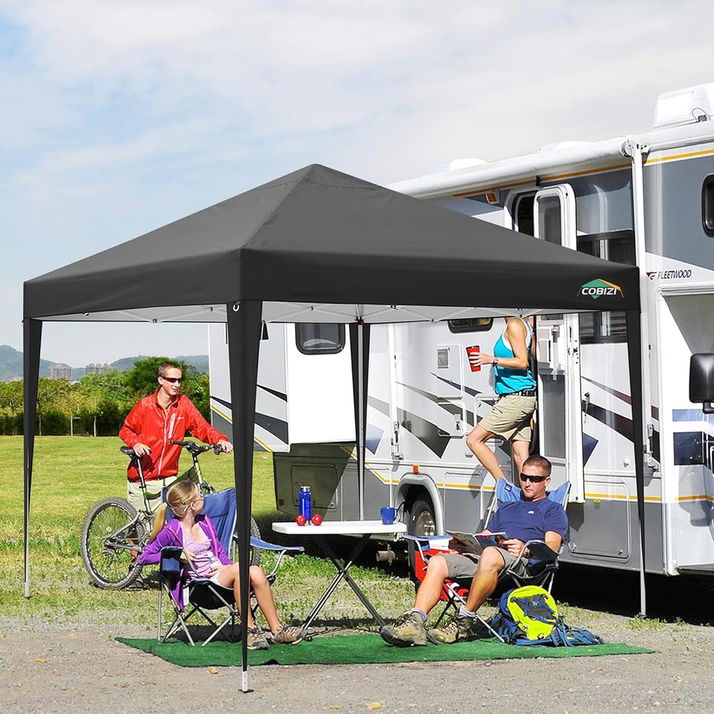 COBIZI Gazebo 3x6 Pieghevole Impermeabile Stabile con 6 Pareti Laterali a Cono Tenda per Feste 3 Altezze Regolabili Protezione UV Borsa per il Trasporto Picchetti, Corde per Giardino, Matrimoni, Mercati, Eventi all'Aperto