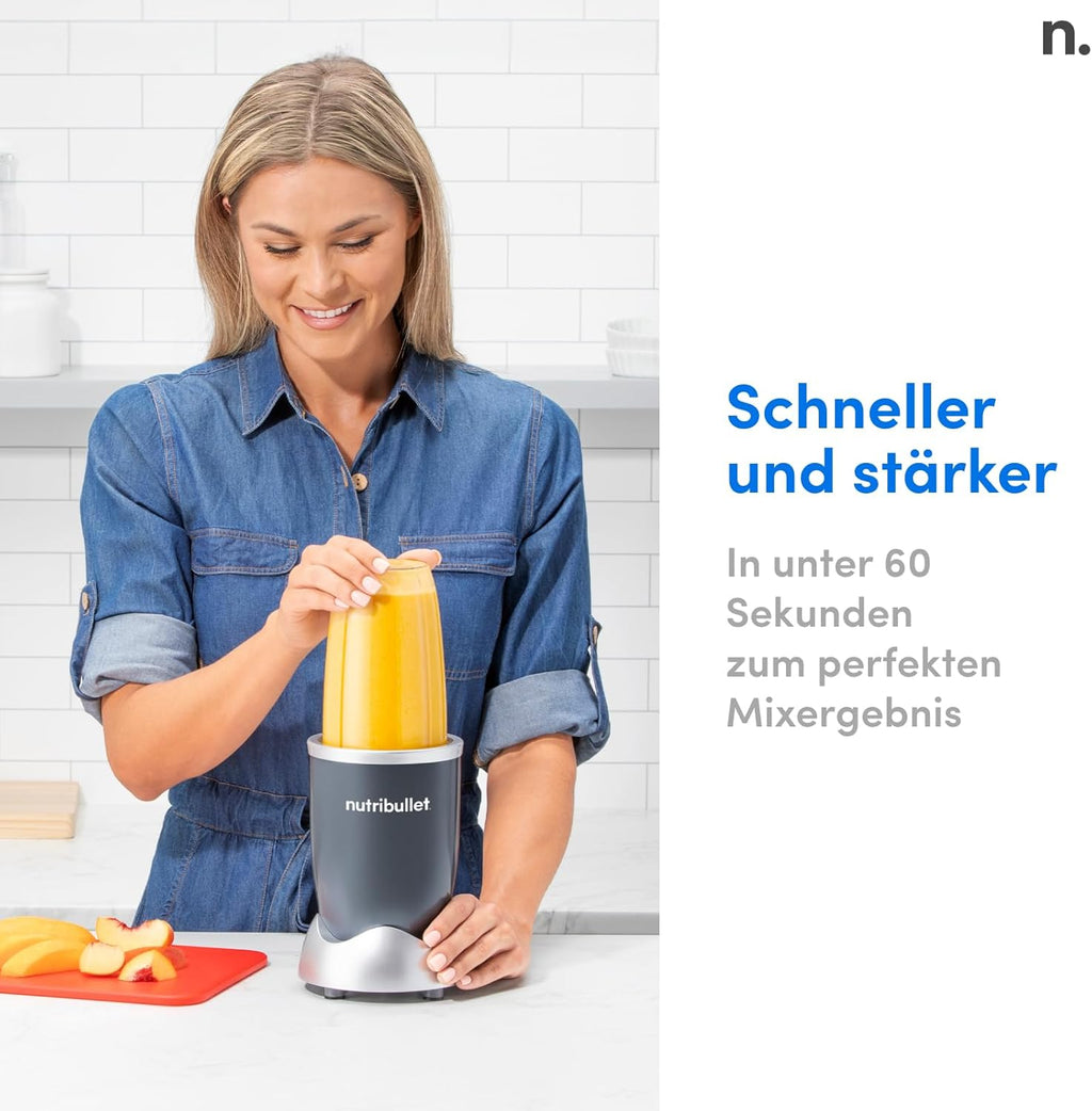 nutribullet Original, Frullatore Elettrico, Tritatutto, Frullatore per frullati, Smoothie Maker, Potenza 600 W, Facile e Veloce da Usare, Compatto, Facile da Pulire, NB603DG