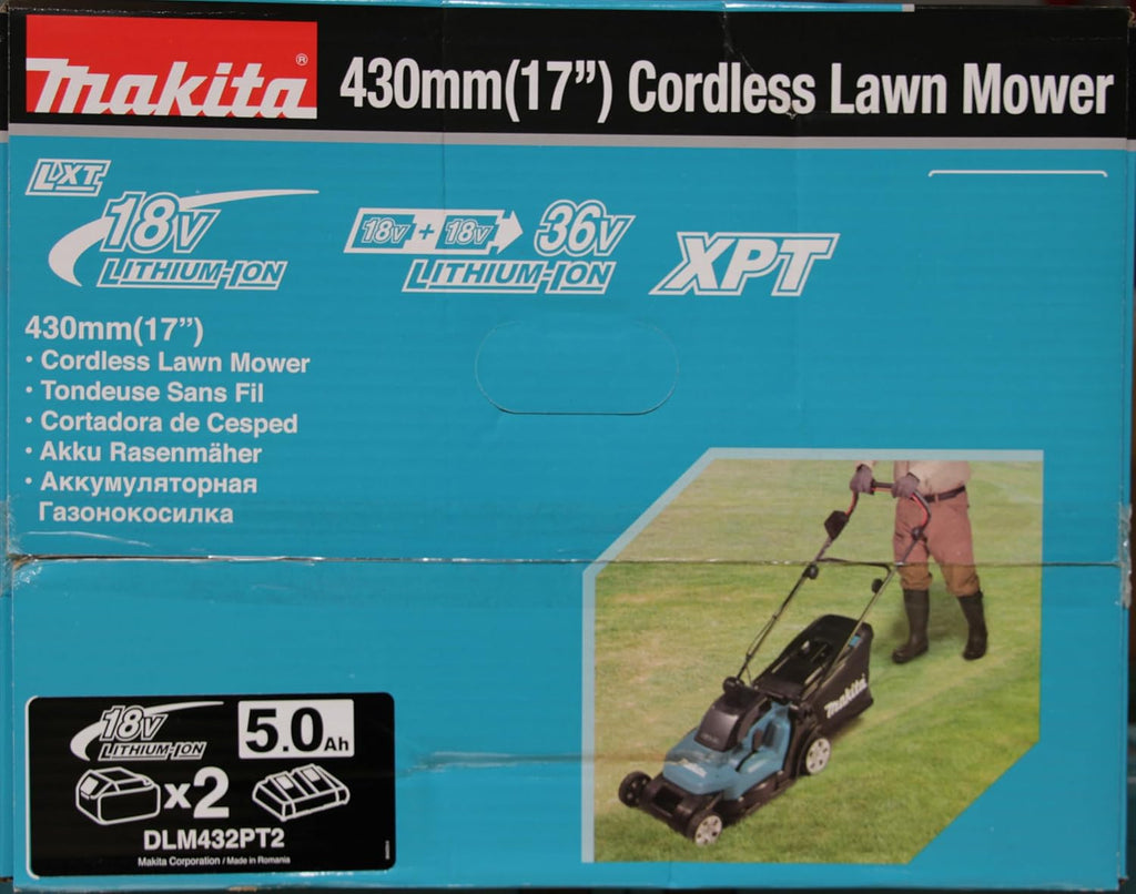 Makita DLM432Z Tosaerba a batteria 2x18 V (senza batteria, senza caricabatterie)