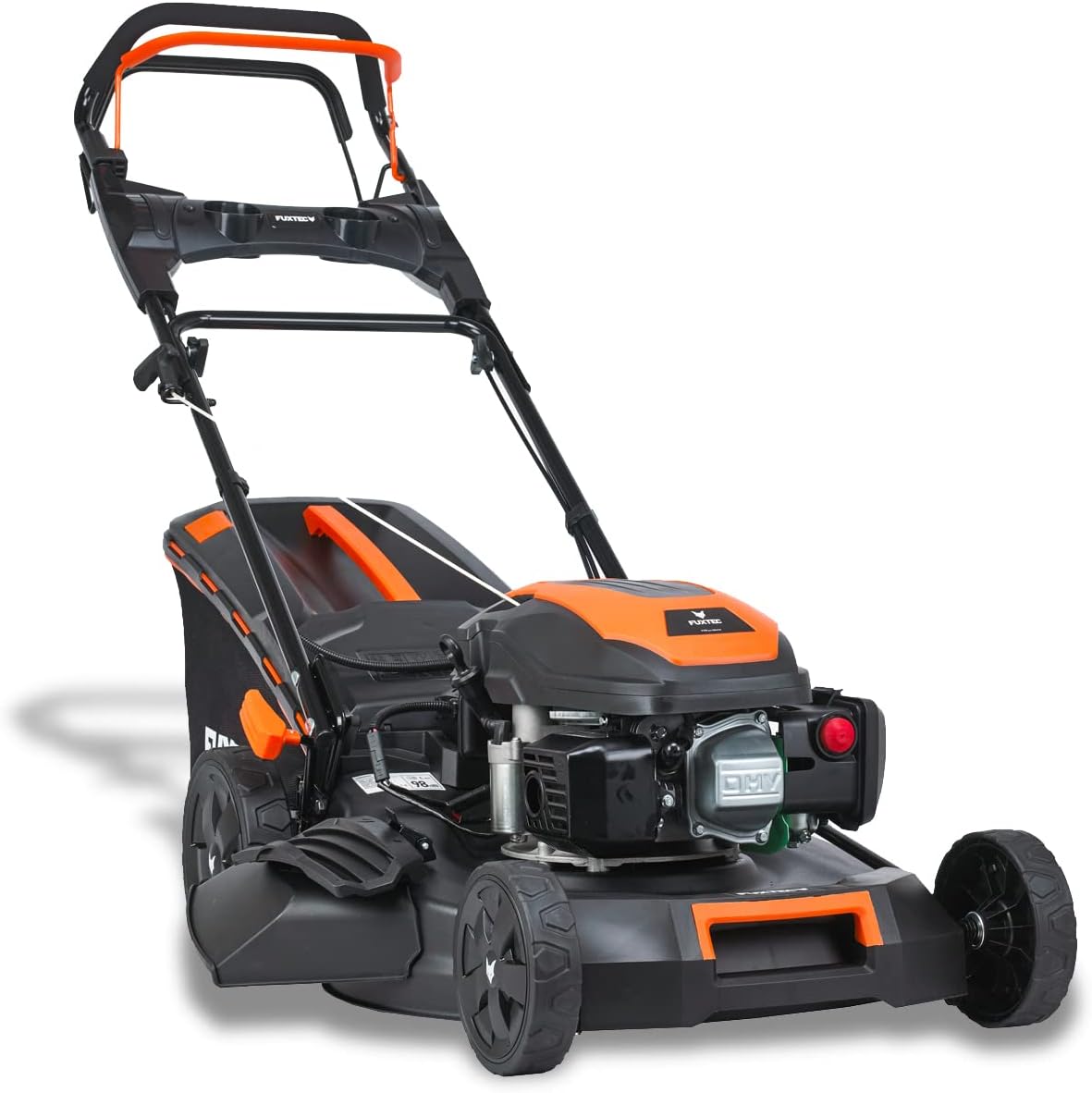 FUXTEC Tosaerba a Benzina 4in1 FX-RM5196eSPRO con Avviamento Elettrico e Trazione Regolabile, Rasaerba con Paraurti Anteriore, Larghezza di Taglio 51 cm, Ruote Big Wheel con Cuscinetti a Sfera, Cesto Raccoglierba da 60L