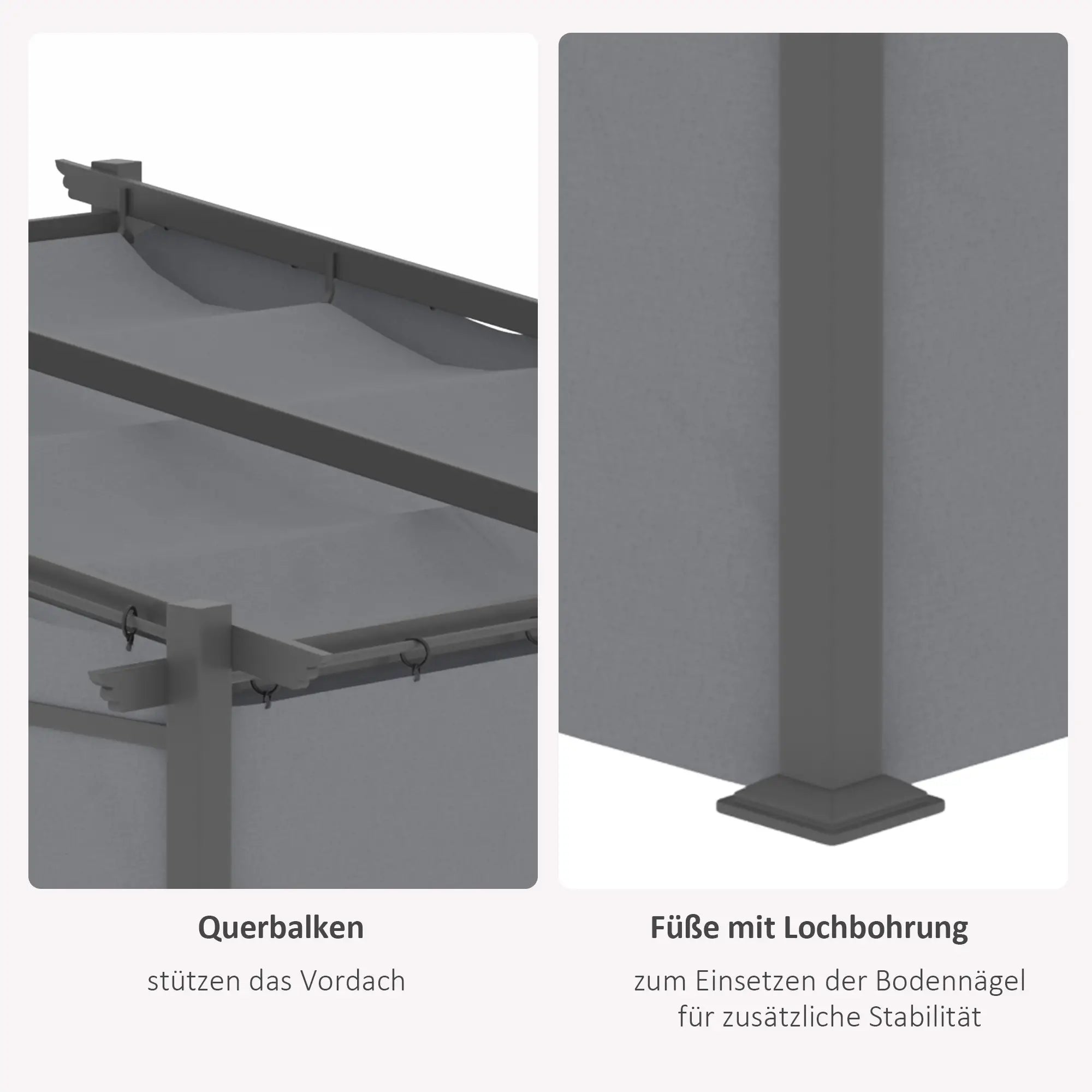 Pergola Outsunny con tetto retrattile e sistema a fune