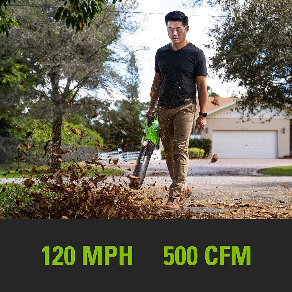 Greenworks 40V Akku Gebläse, Akku laubbläser mit 193 km/h Luftgeschwindigkeit, Luftmenge 14,2 m³/min, Verstellbare Düse, Stufenlose Geschwindigkeit (mit 2Ah Akku & Ladegerät)