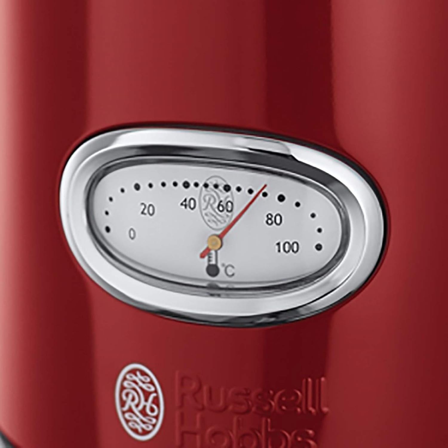 Russell Hobbs Tostapane [a 2 Fette] Retro Acciaio Inossidabile Rosso (Display Countdown in design retrò, incluso accessorio per panini, 6 livelli di doratura + funzione scongelamento e riscaldamento, 1300W) Vintage 21680-56