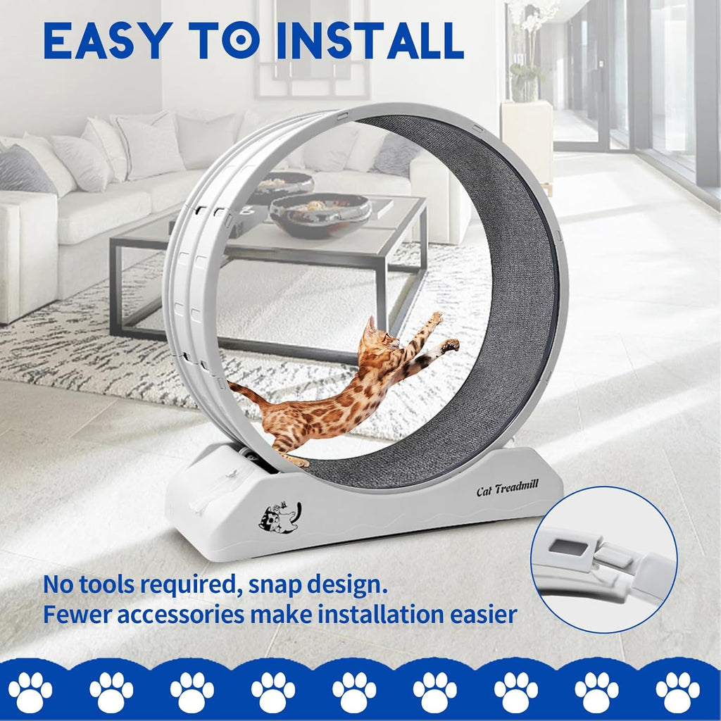 Tapis roulant per gatti, Tapis roulant per gatti da interno, Tapis roulant per gatti con moquette, Ruota da corsa per gatti per l'allenamento quotidiano e la perdita di peso, Ruota in plastica per gatti.