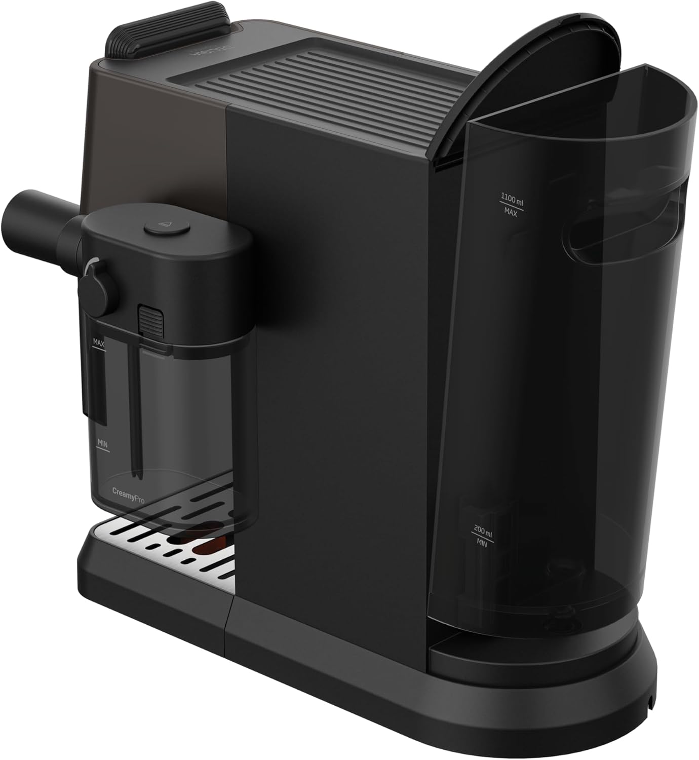 GRUNDIG KSM 5330 Macchina da caffè con portafiltro e contenitore per il latte integrato, 1628 W di potenza, 15 bar di pressione della pompa, ugello doppio, display touch a colori, BrewSense, CreamyPro, Inox scuro/Nero