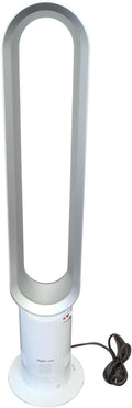 Dyson Cool AM07 Ventilatore con telecomando 100 cm, timer 9h, ventilatore a torre silenzioso bianco/argento, BASSO CONSUMO ENERGETICO, ventilatore a piantana per camera da letto, rumorosità 48 db, 10 velocità
