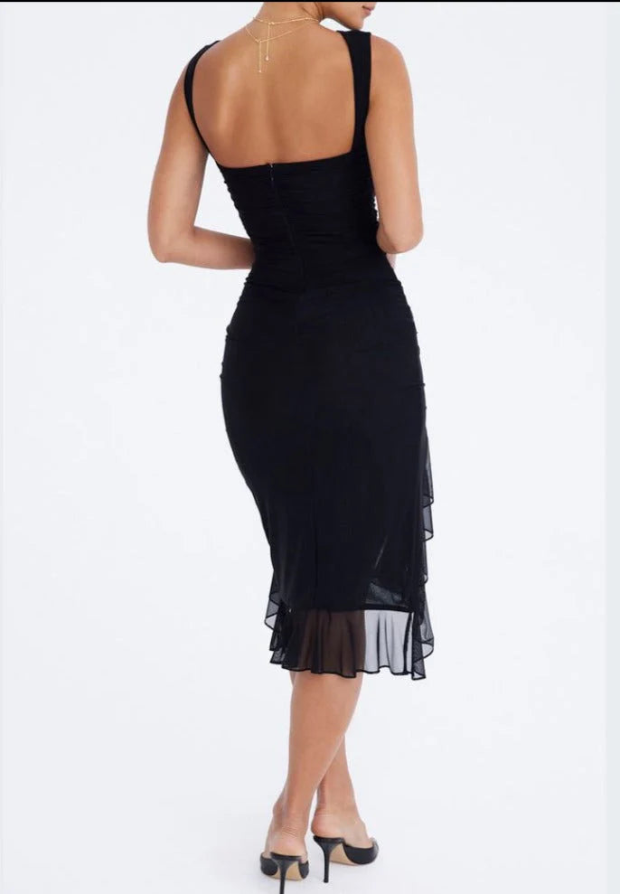Midikleid mit Rüschen