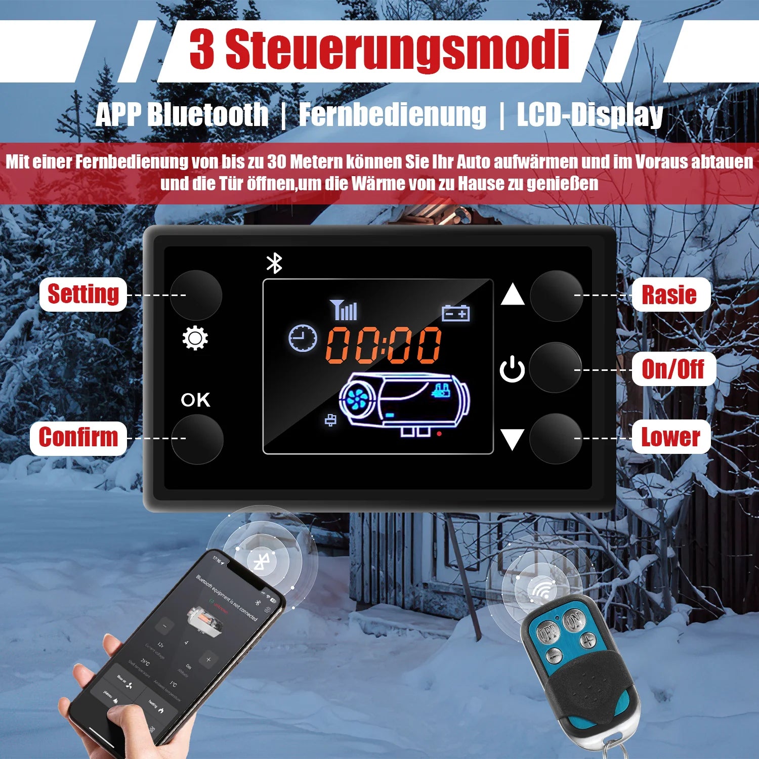 Riscaldatore da parcheggio diesel Sonnewelt 8KW 12V LCD APP