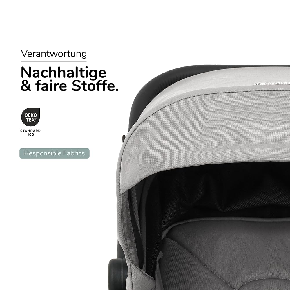 my junior® Buggy PICO³ | bis 22kg | Einhand AutoFold-Klappmechanismus | Ergonomische Liegeposition nach IGR e.V. | großes Sonnenverdeck UV50+ | Handgepäckmaß | 2 Belüftungsfenster Hazel - Black