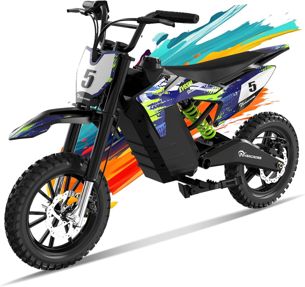 EVERCROSS EV65M Elektro Motorrad, Elektro Motocross mit 48V 7.8Ah, 10/20/30 KMH Geschwindigkeitsmodus, 500W Motor, 14''Luftreifen, Doppelte Stoßdämpfung,Elektromotorrad für Alter 12+ Jahren