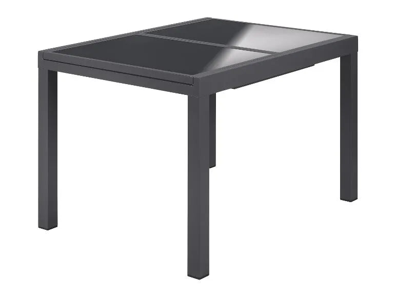 Set in alluminio »Houston«, 9 pezzi - Tavolo allungabile e 8 sedie schienale alto, grigio