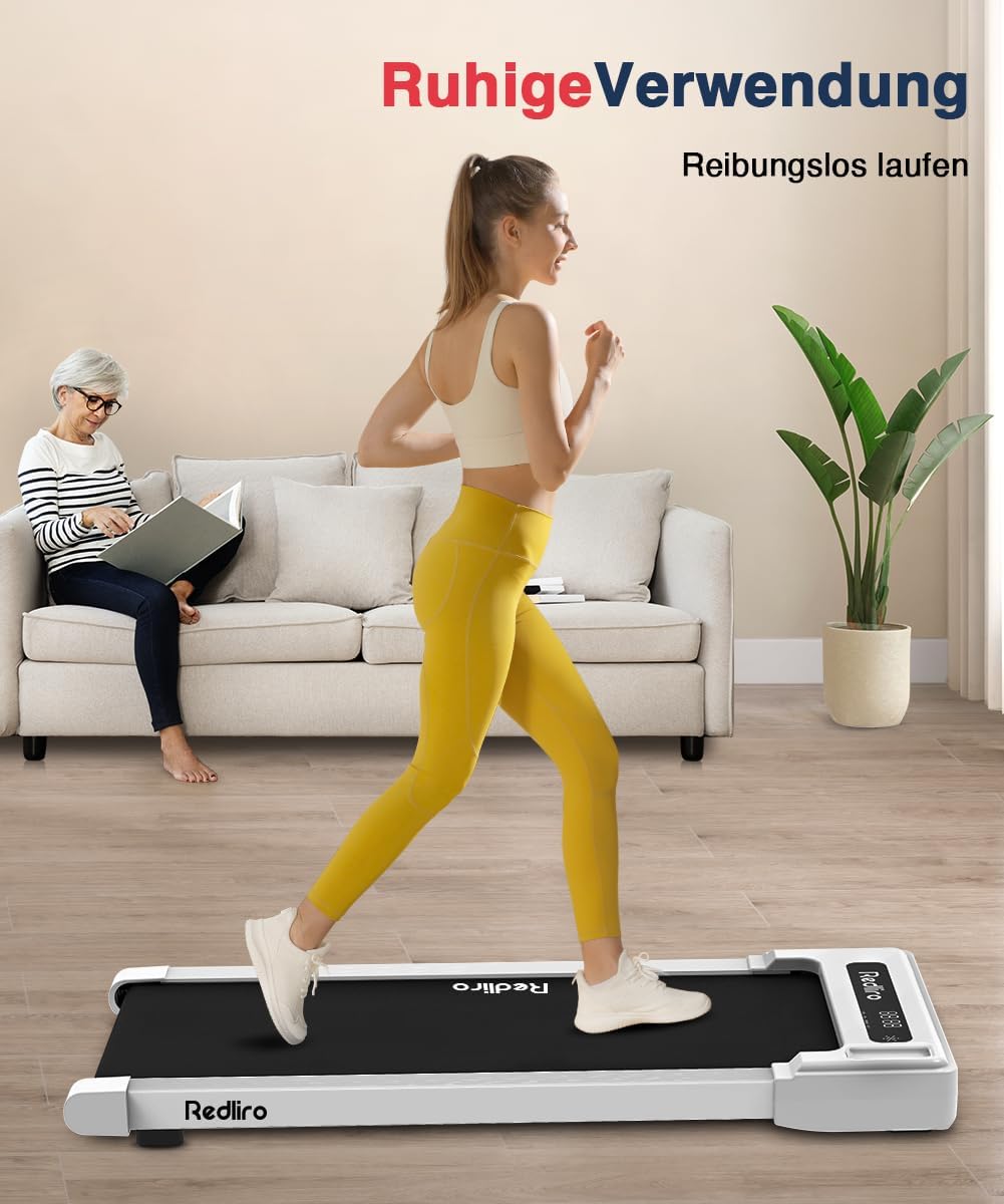 Redliro Tapis Roulant, Tapis Roulant per Casa con Telecomando e Display a LED, Tapis Roulant Compatto e Silenzioso Sottoscrivania per Casa/Ufficio 1-6km/h