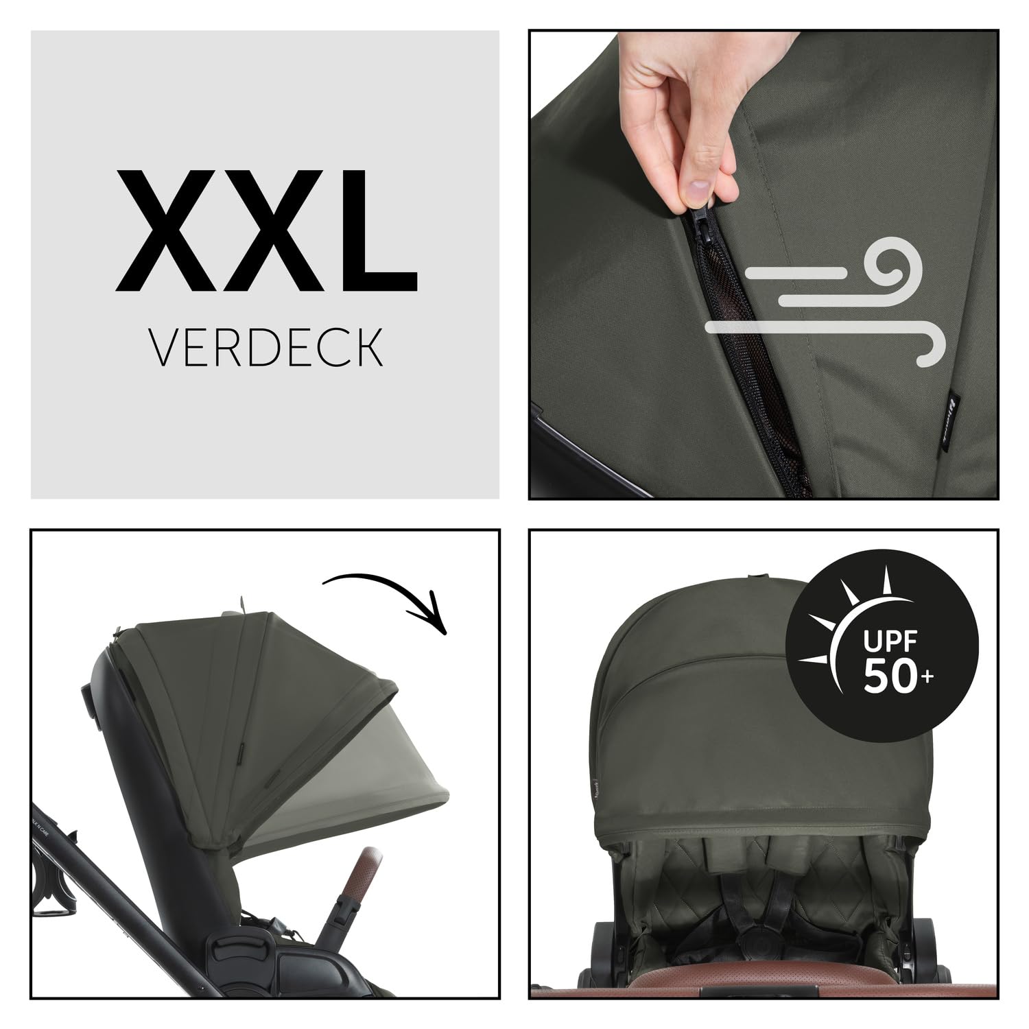 hauck Kinderwagen mit Beindecke Walk N Care ab Geburt bis 22 kg mit Liegefunktion, Becherhalter, Sitz Wendbar & Höhenverstellbar, Gummireifen, Teleskopgriff, UPF 50+, Zusammenklappbar (Dark Navy Blue9